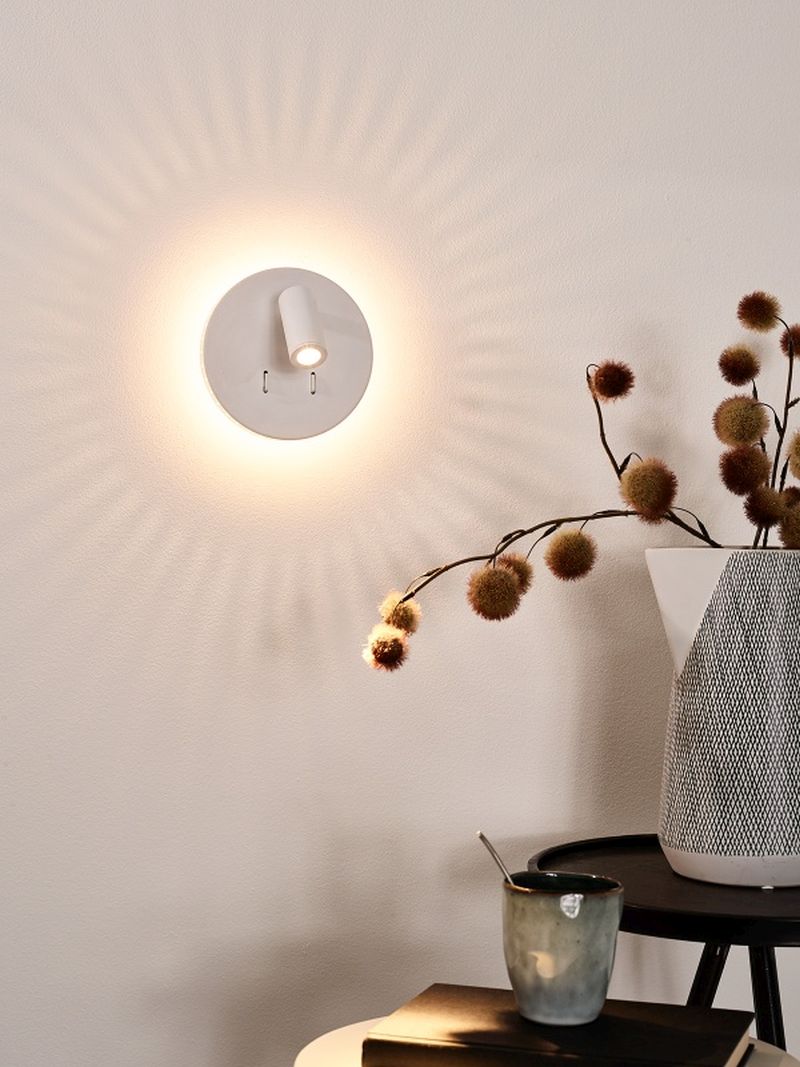 Lucide BENTJER - Nástenné svietidlo - Ø 14 cm - LED - 1x11W 3000K - Biele